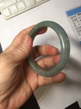 Load image into Gallery viewer, 57mm certified type A 100% Natural dark green gray Jadeite jade bangle PJ48-2857