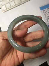 Load image into Gallery viewer, 57mm certified type A 100% Natural dark green gray Jadeite jade bangle PJ48-2857