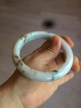 Load image into Gallery viewer, 62.7mm Certified Type A 100% Natural light green/white/brown/purple Jadeite Jade bangle AH84-0438