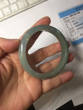 Load image into Gallery viewer, 57mm certified type A 100% Natural dark green gray Jadeite jade bangle PJ48-2857