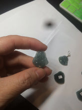 Load image into Gallery viewer, 100% Natural blue gray green Guatemala jadeite Jade happy buddha pendant group BH58
