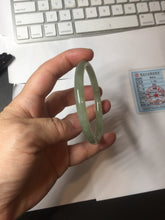 Load image into Gallery viewer, 57.6mm Certified 100% Natural light green gray Nephrite Bangle HN141-3359