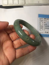 Load image into Gallery viewer, 60.9mm certified type A 100% Natural dark green gray Jadeite jade bangle PJ49-2865