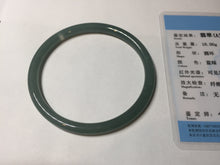 Load image into Gallery viewer, 61mm Certified Type A 100% Natural icy watery dark green/blue/gray/black slim round cut Guatemala Jadeite bangle BP29-7056