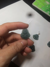Load image into Gallery viewer, 100% Natural blue gray green Guatemala jadeite Jade happy buddha pendant group BH58