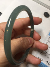 Load image into Gallery viewer, 61mm Certified Type A 100% Natural icy watery dark green/blue/gray/black slim round cut Guatemala Jadeite bangle BP29-7056