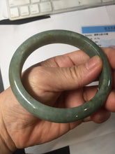 Load image into Gallery viewer, 60.9mm certified type A 100% Natural dark green gray Jadeite jade bangle PJ49-2865