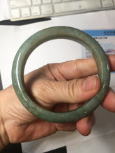 Load image into Gallery viewer, 60.9mm certified type A 100% Natural dark green gray Jadeite jade bangle PJ49-2865