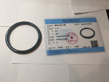 Load image into Gallery viewer, 60.5mm Certified Type A 100% Natura dark blue/green/gray/black Guatemala slim round cut Jadeite bangle AZ153-2062