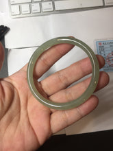 Load image into Gallery viewer, 57.6mm Certified 100% Natural light green gray Nephrite Bangle HN141-3359