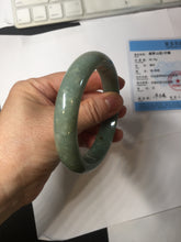 Load image into Gallery viewer, 60.9mm certified type A 100% Natural dark green gray Jadeite jade bangle PJ49-2865