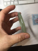 Load image into Gallery viewer, 57.6mm Certified 100% Natural light green gray Nephrite Bangle HN141-3359