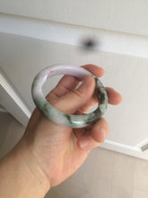 Load image into Gallery viewer, 56.3mm certified 100% natural Type A dark green/purple jungle camouflage color jadeite jade bangle AX77-5285