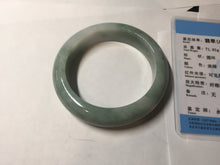 Load image into Gallery viewer, 56.3mm certified 100% natural type A light green white chubby jadeite jade bangle BQ62-6872