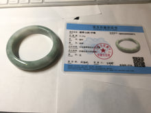 Load image into Gallery viewer, 56.3mm certified 100% natural type A light green white chubby jadeite jade bangle BQ62-6872