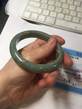 Load image into Gallery viewer, 60.9mm certified type A 100% Natural dark green gray Jadeite jade bangle PJ49-2865