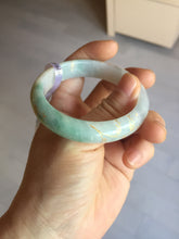 Load image into Gallery viewer, 52mm 100% natural Type A sunny green pink carved and golden-painted jadeite jade bangle PH201
