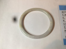 Load image into Gallery viewer, 55.5mm Certified type A 100% Natural light purple/white/green slim round cut Jadeite bangle BF74-2550