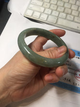 Load image into Gallery viewer, 60.9mm certified type A 100% Natural dark green gray Jadeite jade bangle PJ49-2865