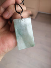 Load image into Gallery viewer, 100% Natural type A light green safe and sound pendant with the carved hieroglyph of "Buddha" jadeite Jade pendant group B99