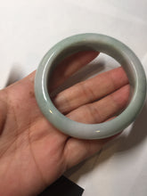Load image into Gallery viewer, 56.3mm certified 100% natural type A light green white chubby jadeite jade bangle BQ62-6872