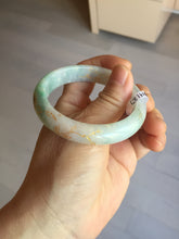 Load image into Gallery viewer, 52mm 100% natural Type A sunny green pink carved and golden-painted jadeite jade bangle PH201