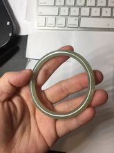 Load image into Gallery viewer, 57.6mm Certified 100% Natural light green gray Nephrite Bangle HN141-3359