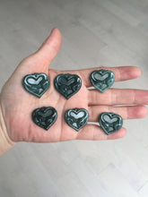 Load image into Gallery viewer, 100% Natural type A dark green/blue/black heart pinky promise(执子之手,与子偕老) Guatemala jadeite Jade pendant AX143