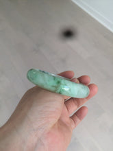 Load image into Gallery viewer, 59.5mm certified Type A 100% Natural sunny green Jadeite bangle AX76-6145