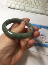 Load image into Gallery viewer, 56.8mm Certified Type A 100% Natural black/dark green/gray Jadeite bangle PJ50-2848