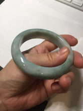 Load image into Gallery viewer, 56.3mm certified 100% natural type A light green white chubby jadeite jade bangle BQ62-6872
