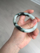 Load image into Gallery viewer, 56.9mm 100% natural Type A sunny green white jadeite jade bangle BN7-8239