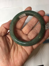 Load image into Gallery viewer, 56.8mm Certified 100% natural Type A oily dark green/ gray (老油青) jadeite jade bangle PC1-0375