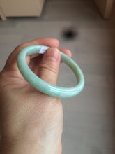 Load image into Gallery viewer, 49mm certified 100% natural Type A light green/white oval jadeite jade bangle BG28-5445