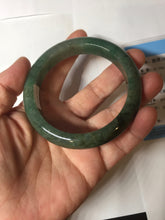 Load image into Gallery viewer, 56.8mm Certified 100% natural Type A oily dark green/ gray (老油青) jadeite jade bangle PC1-0375