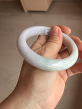 Load image into Gallery viewer, 56.5mm certified 100% natural Type A light green purple jadeite jade bangle AA32-4276