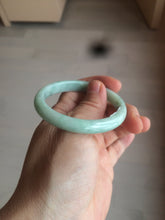 Load image into Gallery viewer, 49mm certified 100% natural Type A light green/white oval jadeite jade bangle BG28-5445