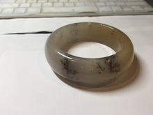 Load image into Gallery viewer, 61mm 100% natural beige/yellow/gary/brown with floating seaweeds chubby Quartzite (Shetaicui jade) bangle XY119