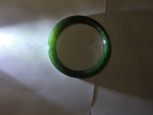 Load image into Gallery viewer, 53.6mm certified 100% Natural dark green/black round cut nephrite (碧玉) bangle HN148-0508