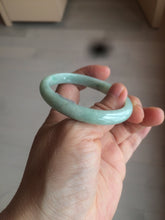 Load image into Gallery viewer, 49mm certified 100% natural Type A light green/white oval jadeite jade bangle BG28-5445
