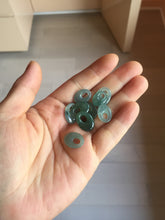 Load image into Gallery viewer, 15mm Type A 100% Natural Icy Watery Light Green Dark Green Gray Guatemala Jadeite Jade Oval Safety Guardian Pendant PE112