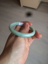 Load image into Gallery viewer, 49mm certified 100% natural Type A light green/white oval jadeite jade bangle BG28-5445