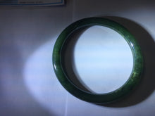 Load image into Gallery viewer, 59.8mm certified 100% Natural dark green/black nephrite (碧玉) bangle HN143-0516