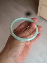 Load image into Gallery viewer, 49mm certified 100% natural Type A light green/white oval jadeite jade bangle BG28-5445