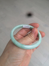 Load image into Gallery viewer, 49mm certified 100% natural Type A light green/white oval jadeite jade bangle BG28-5445