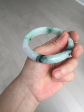 Load image into Gallery viewer, 56.9mm 100% natural Type A sunny green white purple jadeite jade bangle BN6-8241