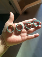 Load image into Gallery viewer, 21.2mm/size 11 3/4 100% natural type A icy watery green/white/yellow jadeite jade band ring G105- 11 3/4