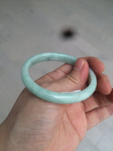 Load image into Gallery viewer, 49mm certified 100% natural Type A light green/white oval jadeite jade bangle BG28-5445