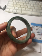 Load image into Gallery viewer, 56.8mm Certified Type A 100% Natural black/dark green/gray Jadeite bangle PJ50-2848