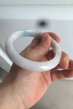 Load image into Gallery viewer, 61.2mm Certified Type A 100% Natural light green/white/brown/purple Jadeite Jade bangle AH82-0480